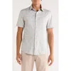 Bugatchi Miles Ooohcotton® Short Sleeve Button-up Shirt In Gray