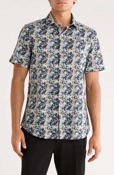 Bugatchi Miles Ooohcotton® Short Sleeve Button-up Shirt In Black