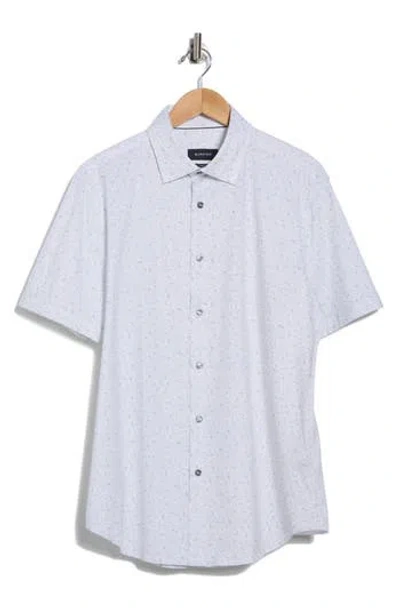Bugatchi Miles Ooohcotton® Short Sleeve Button-up Shirt In Gray