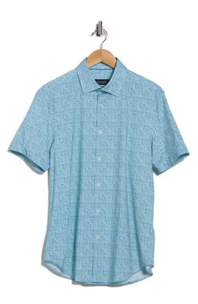 Bugatchi Miles Ooohcotton® Short Sleeve Button-up Shirt In Green