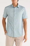 Bugatchi Miles Ooohcotton® Short Sleeve Button-up Shirt In Blue