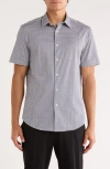 Bugatchi Miles Ooohcotton® Short Sleeve Button-up Shirt In White