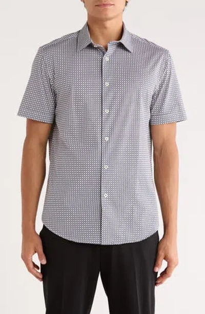 Bugatchi Miles Ooohcotton® Short Sleeve Button-up Shirt In White
