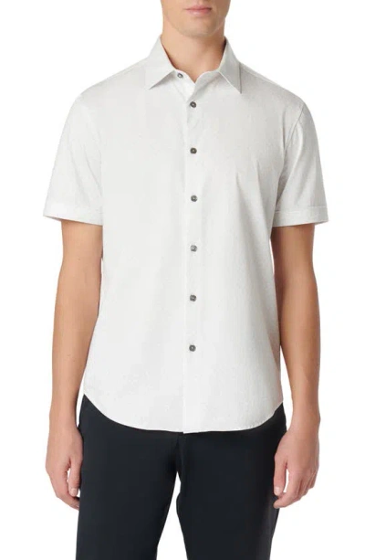Bugatchi Miles Ooohcotton® Short Sleeve Button-up Shirt In White