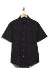 Bugatchi Miles Ooohcotton® Solid Short Sleeve Button-up Shirt In Black
