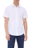 Bugatchi Men's Miles Slim Short Sleeve Shirt In White