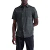 Bugatchi Miles Ooohcotton® Space Dye Short Sleeve Button-up Shirt In Gray