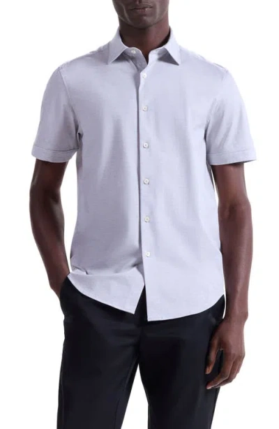 Bugatchi Miles Ooohcotton® Space Dye Short Sleeve Button-up Shirt In Blue