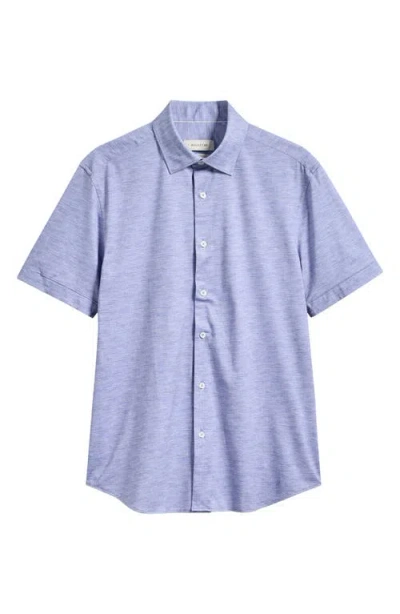Bugatchi Miles Ooohcotton® Space Dye Short Sleeve Button-up Shirt In Purple