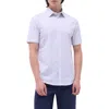 Bugatchi Miles Ooohcotton® Whiskey Print Short Sleeve Button-up Shirt In Sand