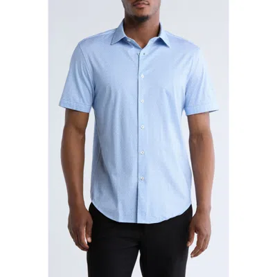 Bugatchi Miles Short Sleeve Stretch Cotton Button-up Shirt