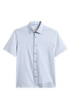 Bugatchi Milo Ooohcotton® Abstract Print Short Sleeve Button-up Shirt In Blue