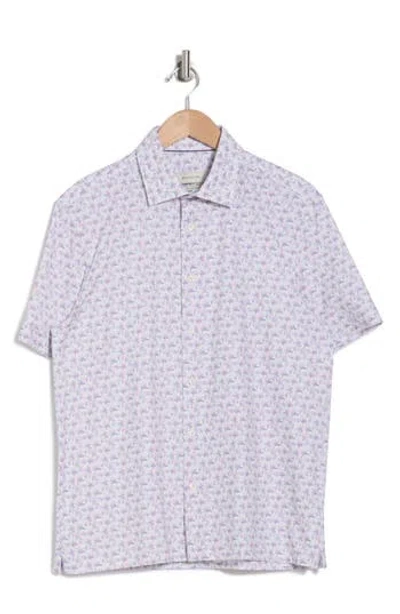 Bugatchi Milo Ooohcotton® Floral Short Sleeve Button-up Shirt In Pink