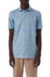 Bugatchi Milo Ooohcotton® Palm Tree Print Short Sleeve Button-up Shirt In Blue