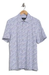 Bugatchi Milo Short Sleeve 8-way Stretch Ooohcotton® Button-up Shirt In Gray