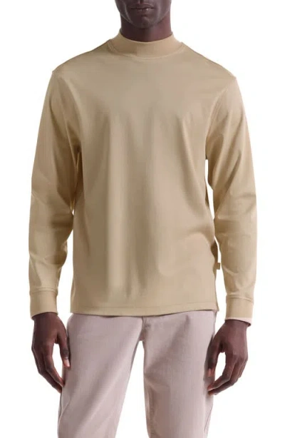 Bugatchi Mock Neck Pima Cotton Sweater In Brown