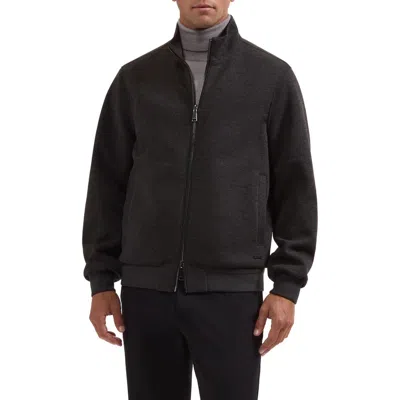 Bugatchi Mock Neck Reversible Jacket In Black