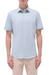 Bugatchi Myron Ooohcotton® Short Sleeve Herringbone Button-up Shirt In Mint