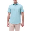 Bugatchi Myron Ooohcotton® Solid Short Sleeve Button-up Shirt In Menthol