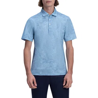 Bugatchi Ooohcotton® Abstract Print Stretch Cotton Polo In Blue
