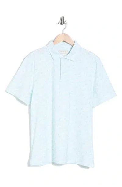 Bugatchi Ooohcotton® Floral Stretch Cotton Knit Polo In Blue