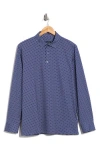 Bugatchi Ooohcotton® Half Button-up Shirt In Blue