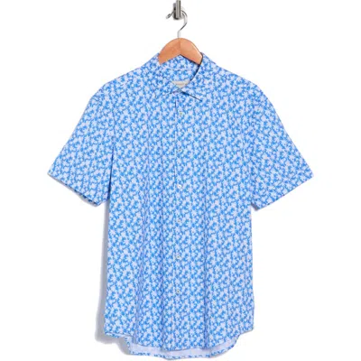 Bugatchi Ooohcotton® Palm Tree Print Short Sleeve Button-up Shirt In Multi
