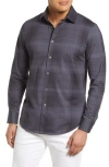 Bugatchi Men's Ooohcotton Tech Long-sleeve Shirt In Graphite