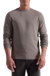 Bugatchi Orion Ottoman Long Sleeve T-shirt In Brown