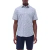 Bugatchi Orson Dot Print Short Sleeve Stretch Cotton Button-up Shirt In Mint