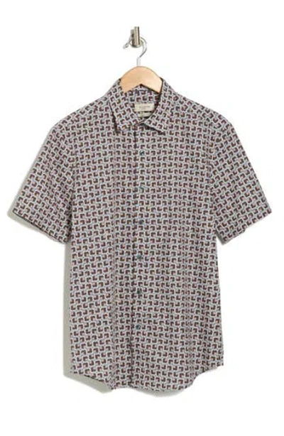 Bugatchi Orson Stretch Cotton Button-up Shirt In Plum