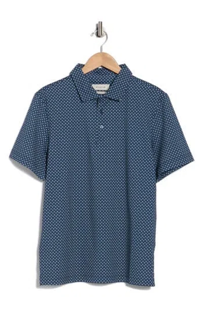Bugatchi Palm Tree Stretch Cotton Knit Polo In Blue