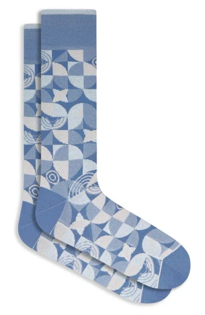 Bugatchi Patterned Mercerized Cotton Blend Dress Socks