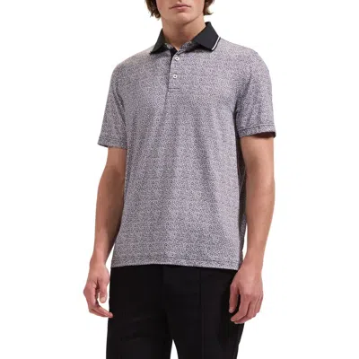 Bugatchi Performance Floral Polo In Gray