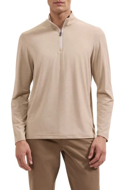 Bugatchi Performance Quarter Zip Pullover In Neutral