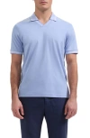 Bugatchi Pima Cotton Johnny Collar Polo In Blue
