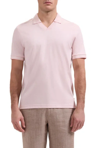 Bugatchi Pima Cotton Johnny Collar Polo In Pink