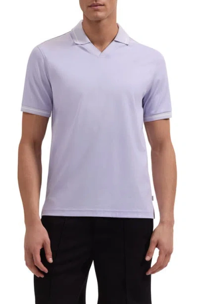 Bugatchi Pima Cotton Johnny Collar Polo In Purple
