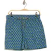 Bugatchi Pineapple Print Swim Trunks In Royal