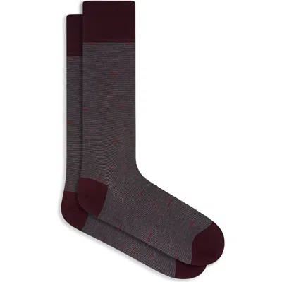 Bugatchi Pinstripe Mercerized Cotton Blend Dress Socks In Brown