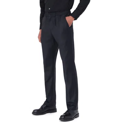 Bugatchi Pleated Wool Blend Travel Pants In Black