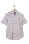 Bugatchi Print Short Sleeve Button-up Shirt In Multi
