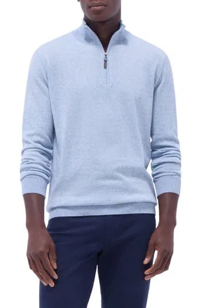 Bugatchi Quarter Zip Cotton & Cashmere Pullover In Multi
