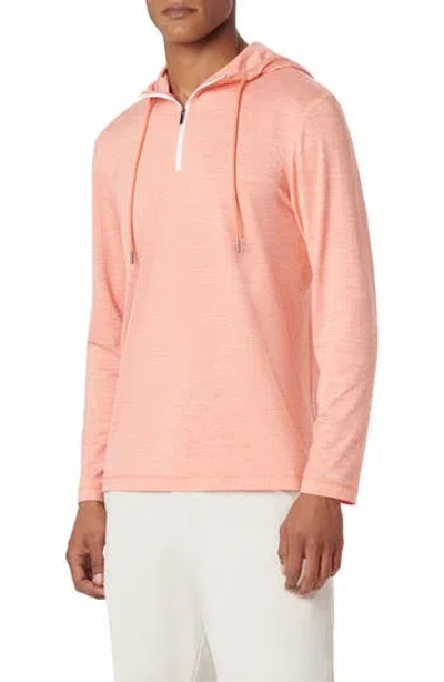 Bugatchi Quarter Zip Performance Hoodie In Pink