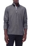 Bugatchi Quarter Zip Performance Pullover In Black