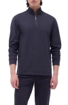 Bugatchi Quarter Zip Performance Pullover In Black