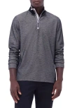 Bugatchi Quarter Zip Performance Pullover In Black