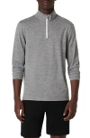 Bugatchi Quarter Zip Performance Pullover In Gray