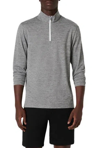 Bugatchi Quarter Zip Performance Pullover In Gray