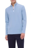 Bugatchi Quarter Zip Performance Pullover In Blue